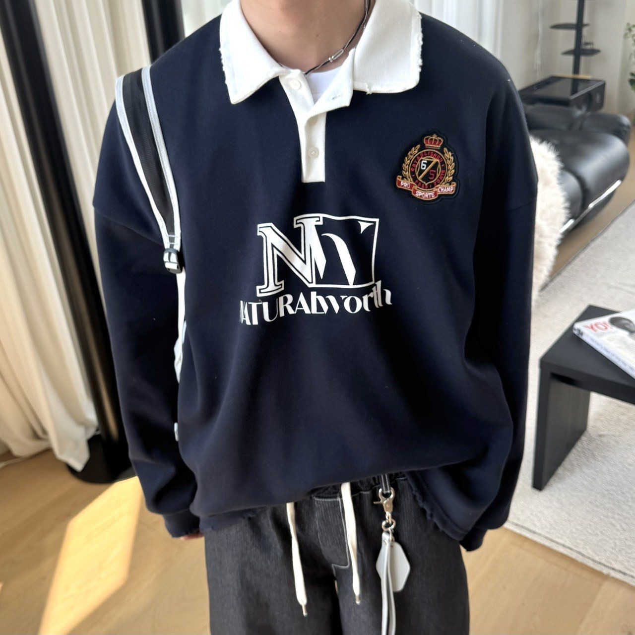 英文字長袖PoloTee BY-427T