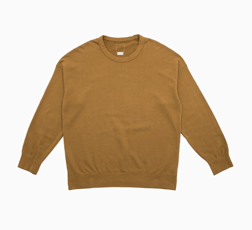 9/7 RE-STOCK: VISVIM JUMBO SWEAT CREW L/S DMGD (VEGGIE DYE) - KHAKI SIZE 1 PRE ORDER ITEM (預訂中)
