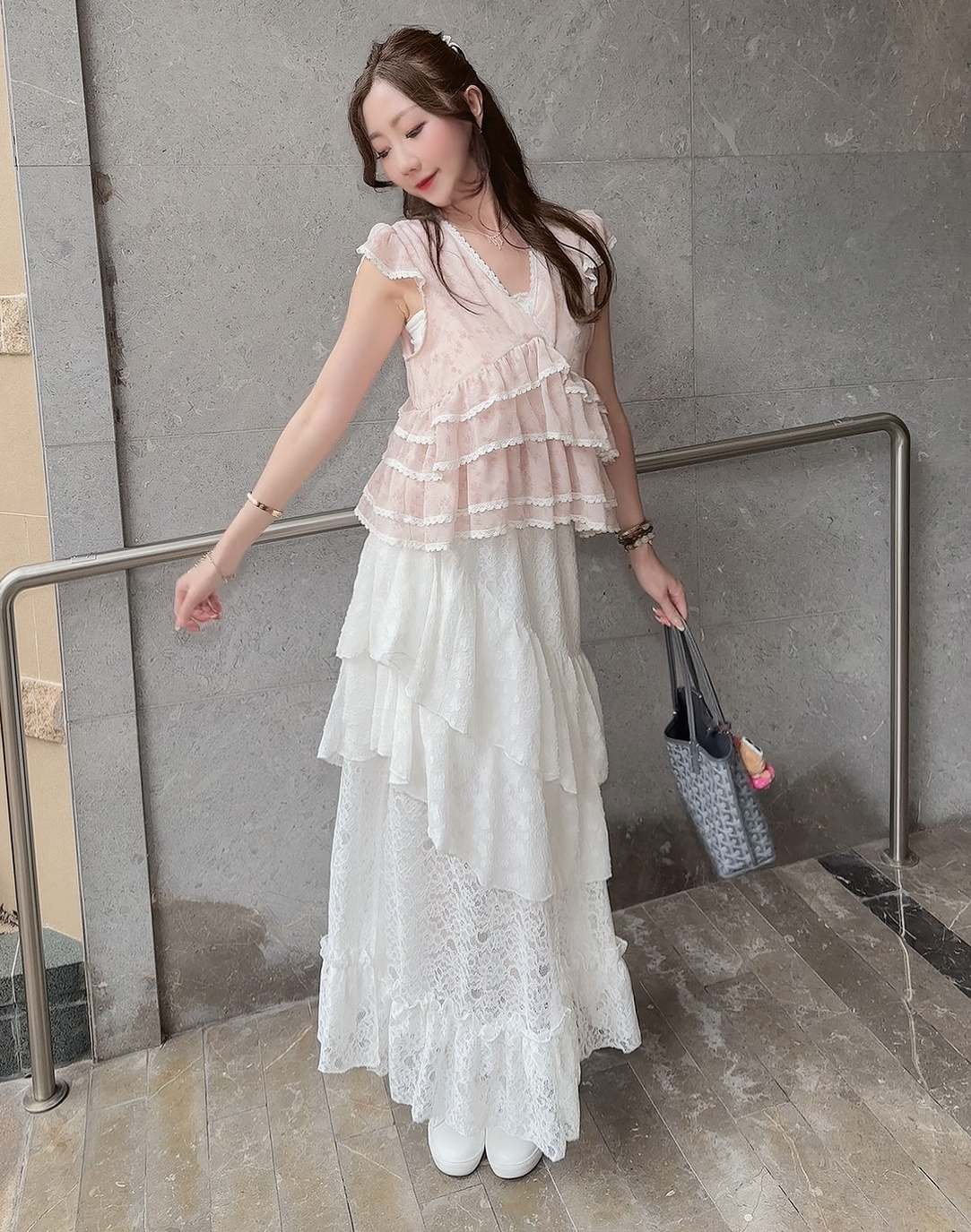 *BJ2 MADE SERIES* THE BLANCH LES FLEURS ⊱ꕤ⊰ RUFFLE SLIT DRESS KR 0902