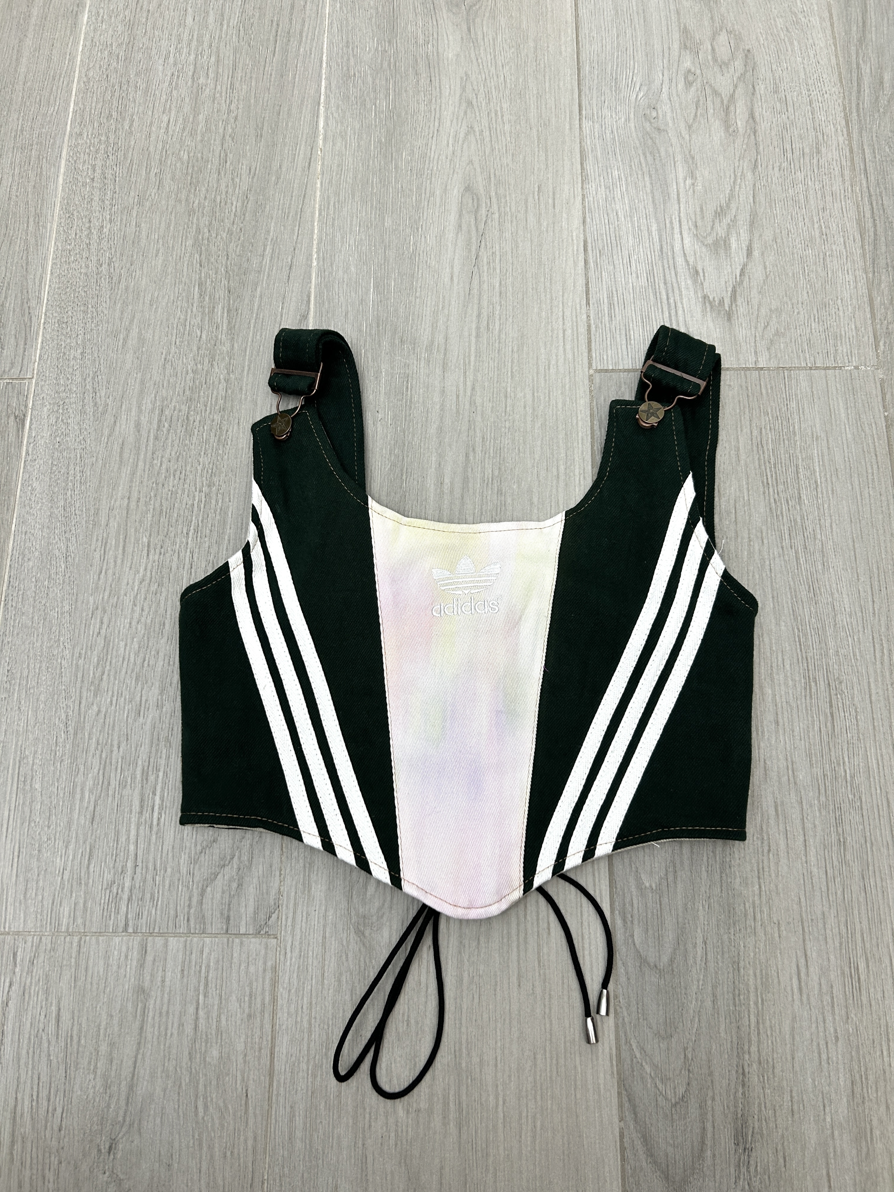 【現貨 - 稀有款】REMAKE 墨綠牛仔併幻彩布馬甲