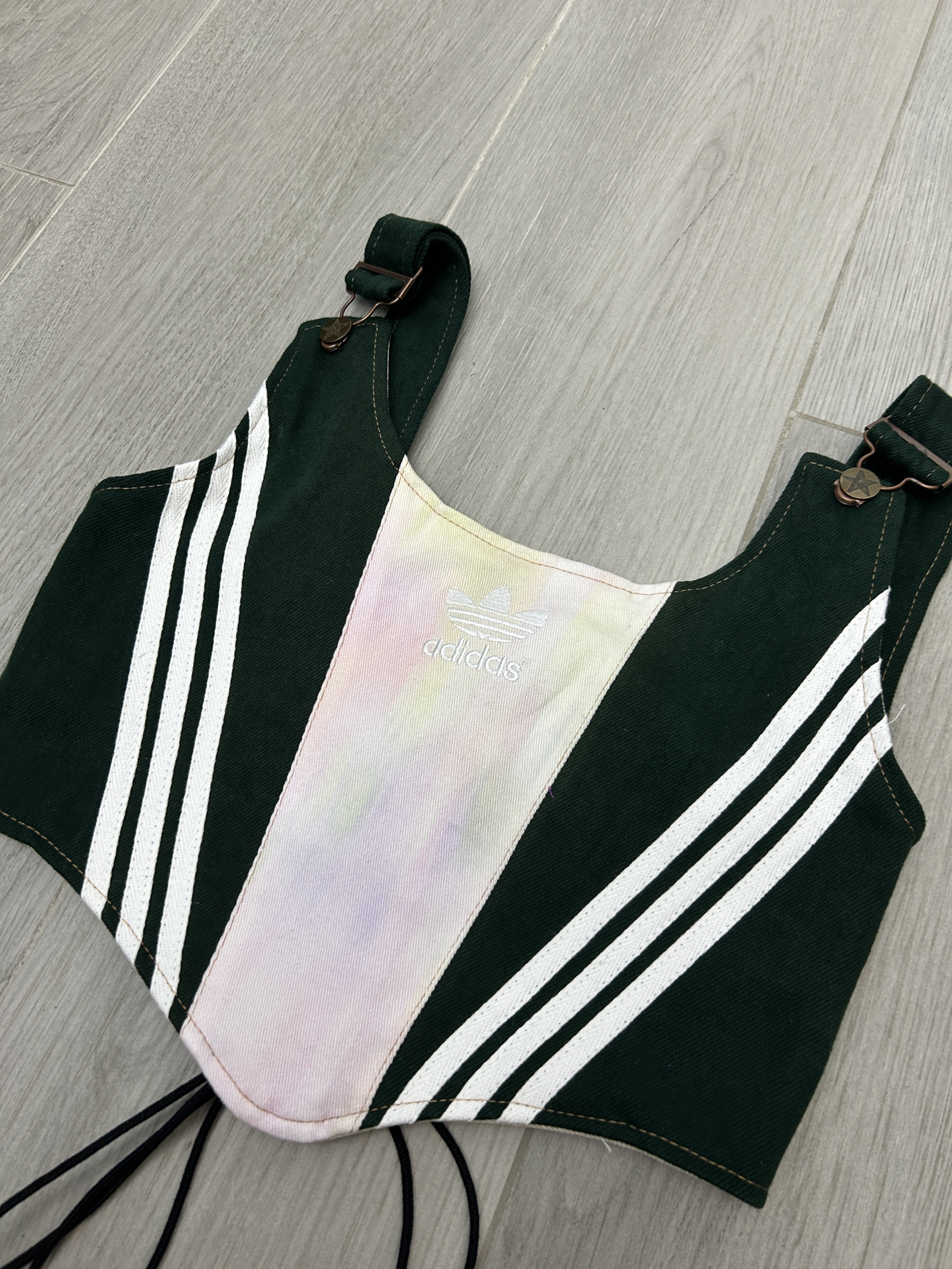 【現貨 - 稀有款】REMAKE 墨綠牛仔併幻彩布馬甲