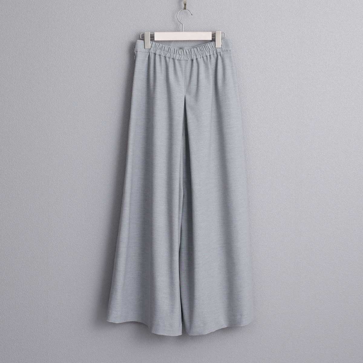 直筒鬆緊設計寬褲（灰）