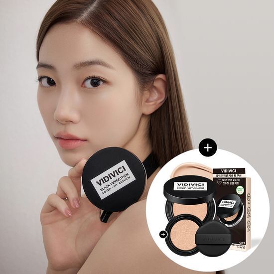 [30/11 - 14/12] VIDIVICI Black Perfection Cover Fit Cushion SPF40 PA++ 15g [Olive Young with Refill Planning Set]