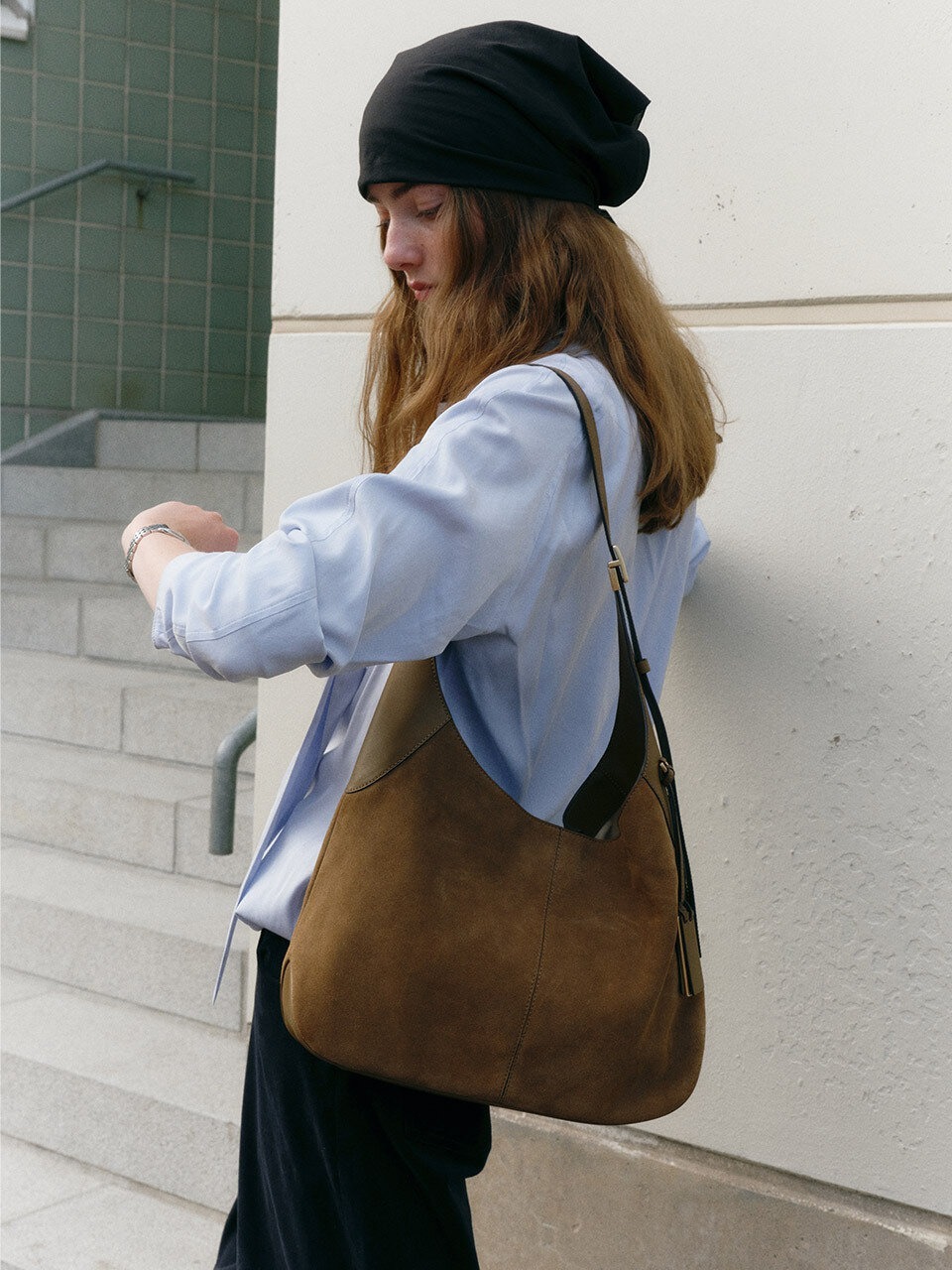 Joy Gryson Adele Hobo Bag Suede