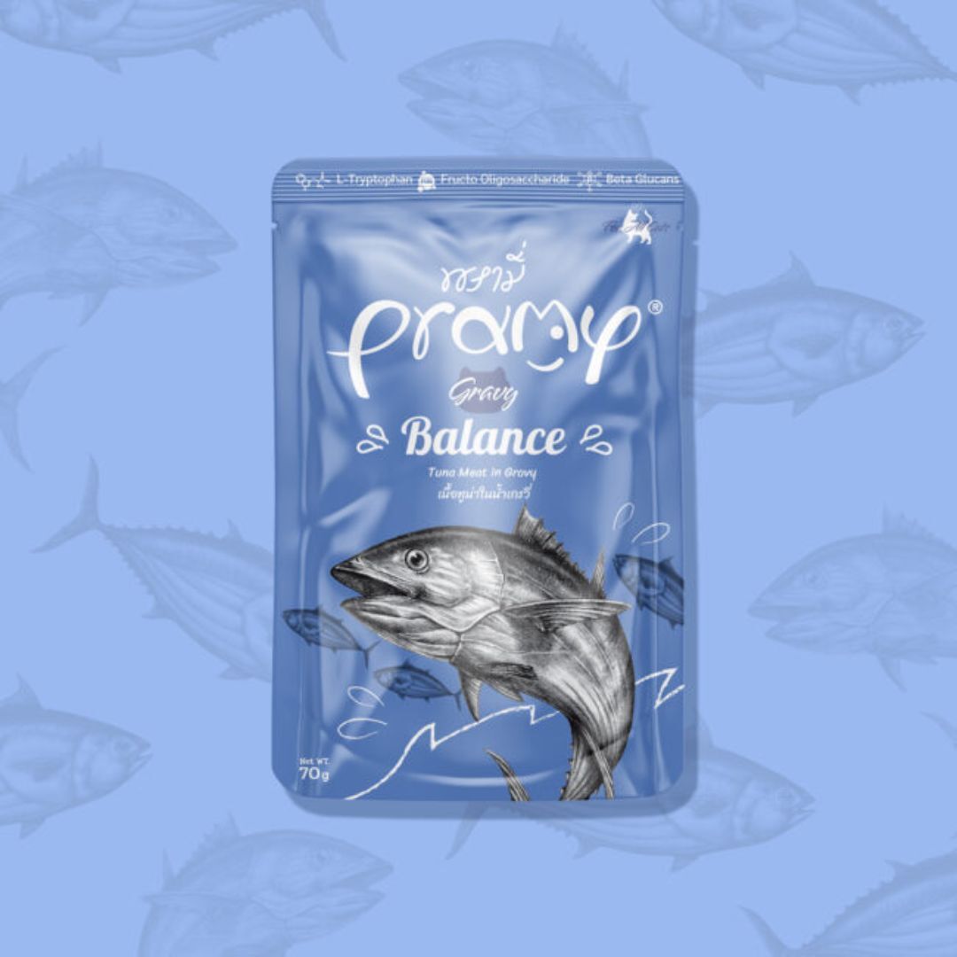 Pramy 功能性肉汁成貓濕糧包 - 高級白肉吞拿魚 (均衡營養) 70g (Exp: Apr-2027)