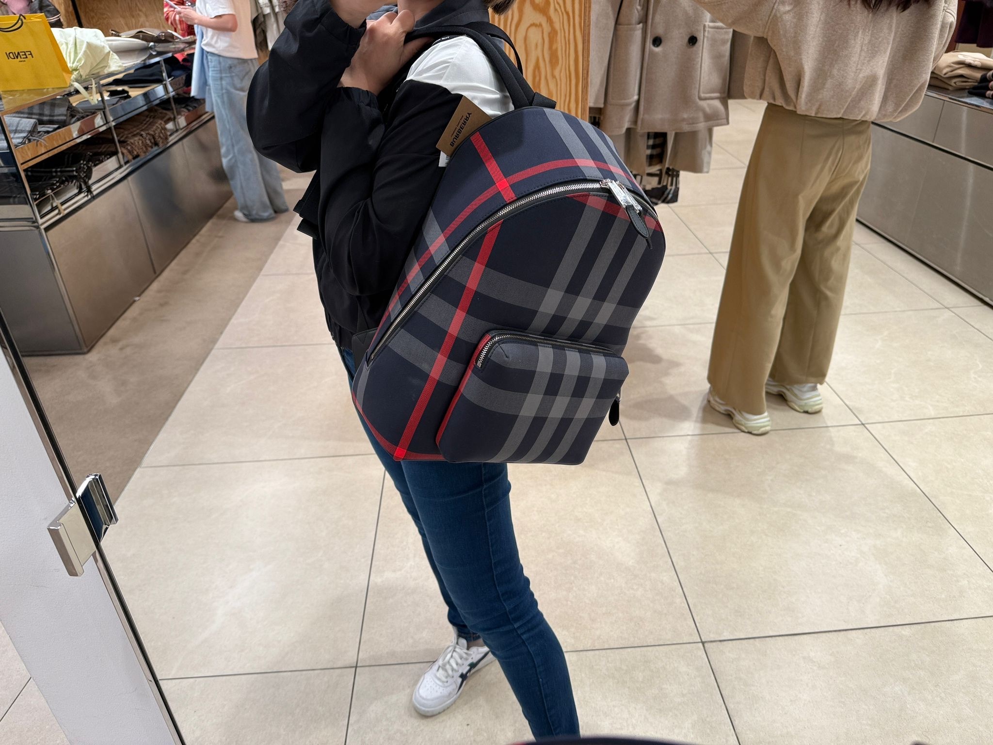 Burberry Jeff Check backpack Navy