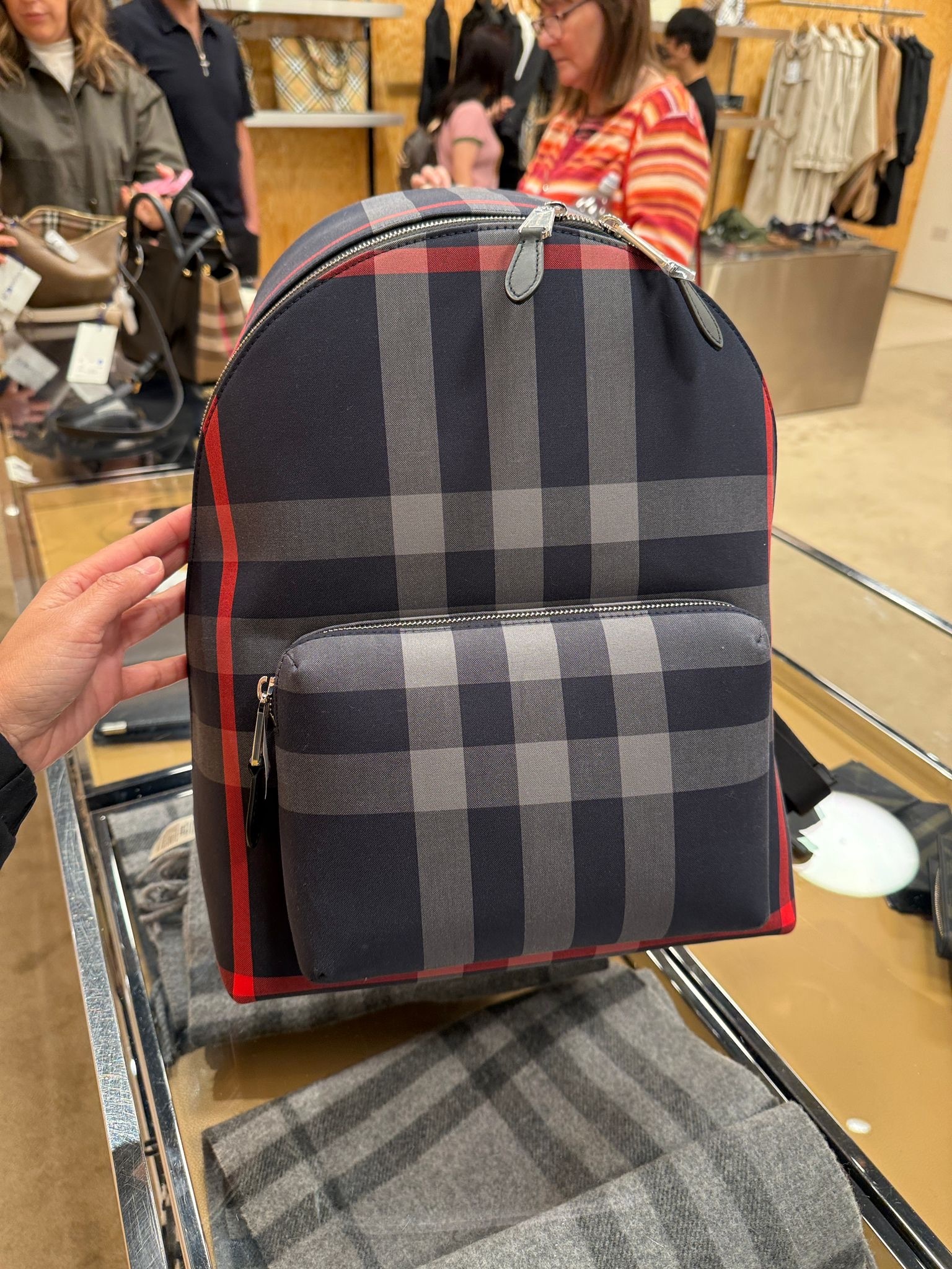 Burberry Jeff Check backpack Navy