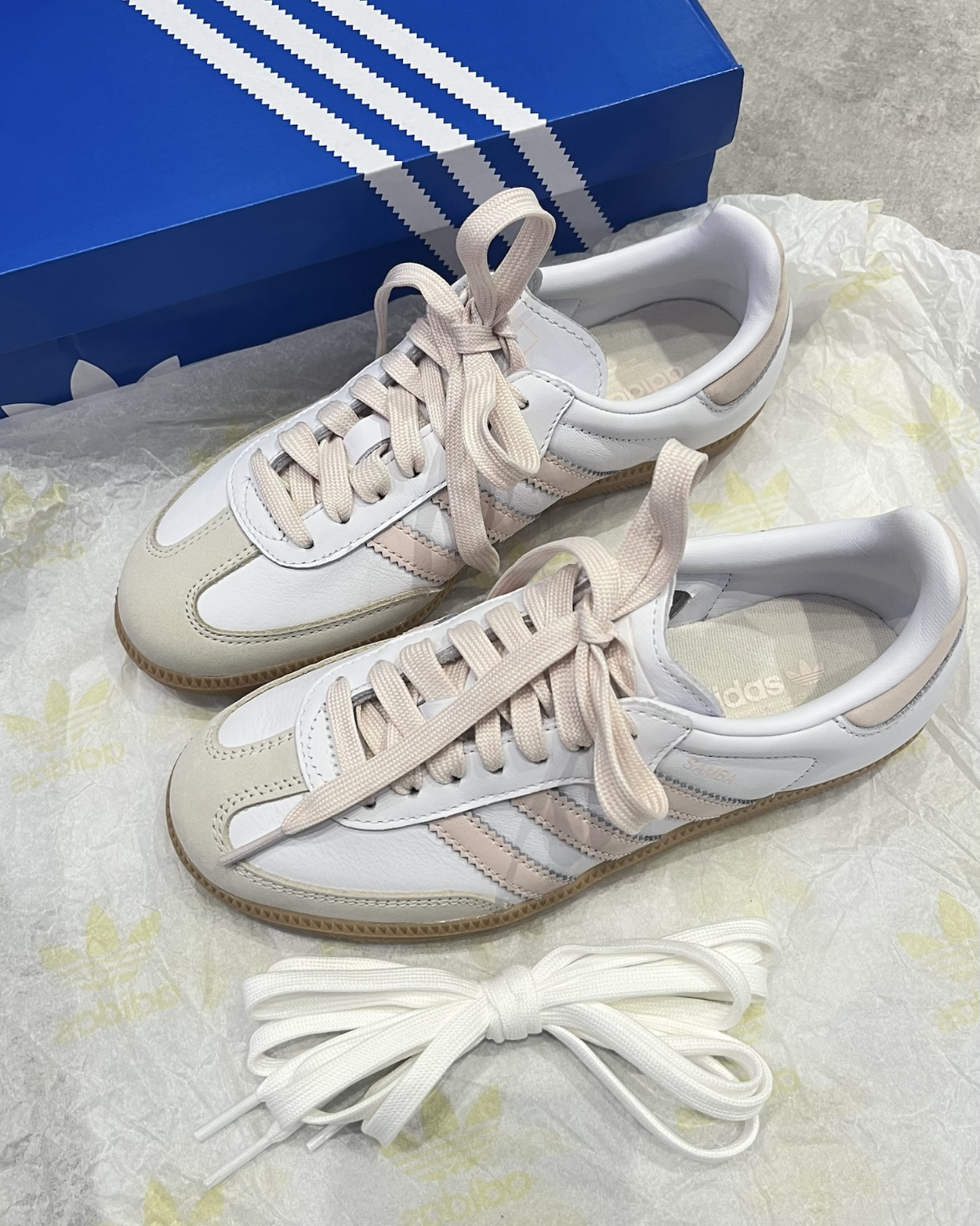 Adidas Samba OG 粉白 皮革 德訓鞋 休閒鞋