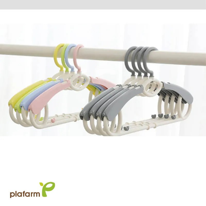 Plafarm 可調式兒童伸縮衣架(1+9組合)-多色可選