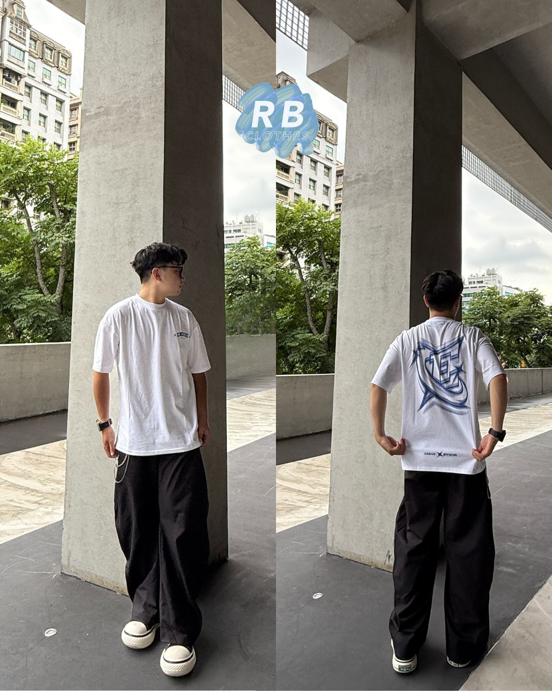 『RB』涼感!!三色CHOIZE視覺錯位印花短T