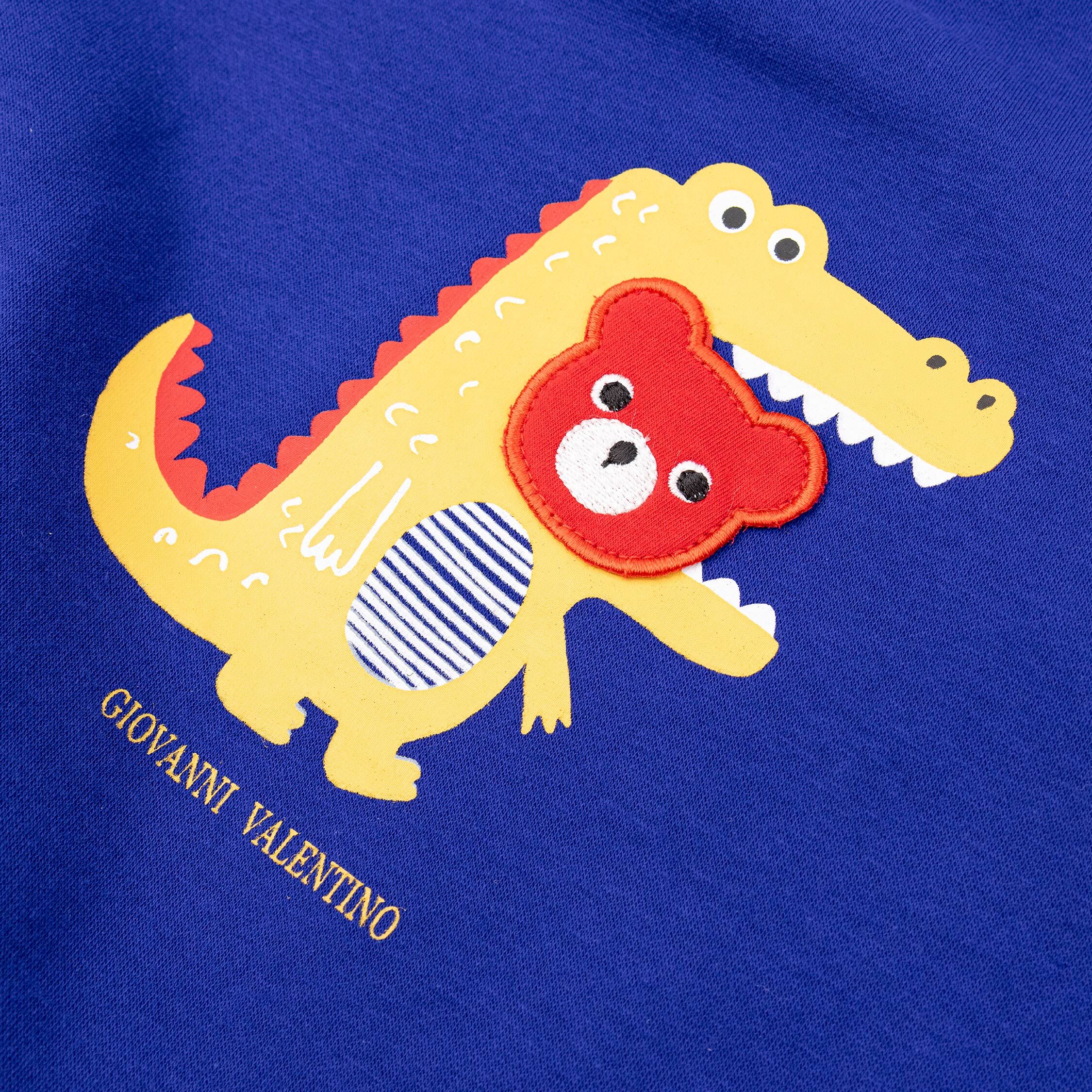 范侖鐵諾【32524】淘氣小熊鱷魚裝刷毛包屁衣＊二色