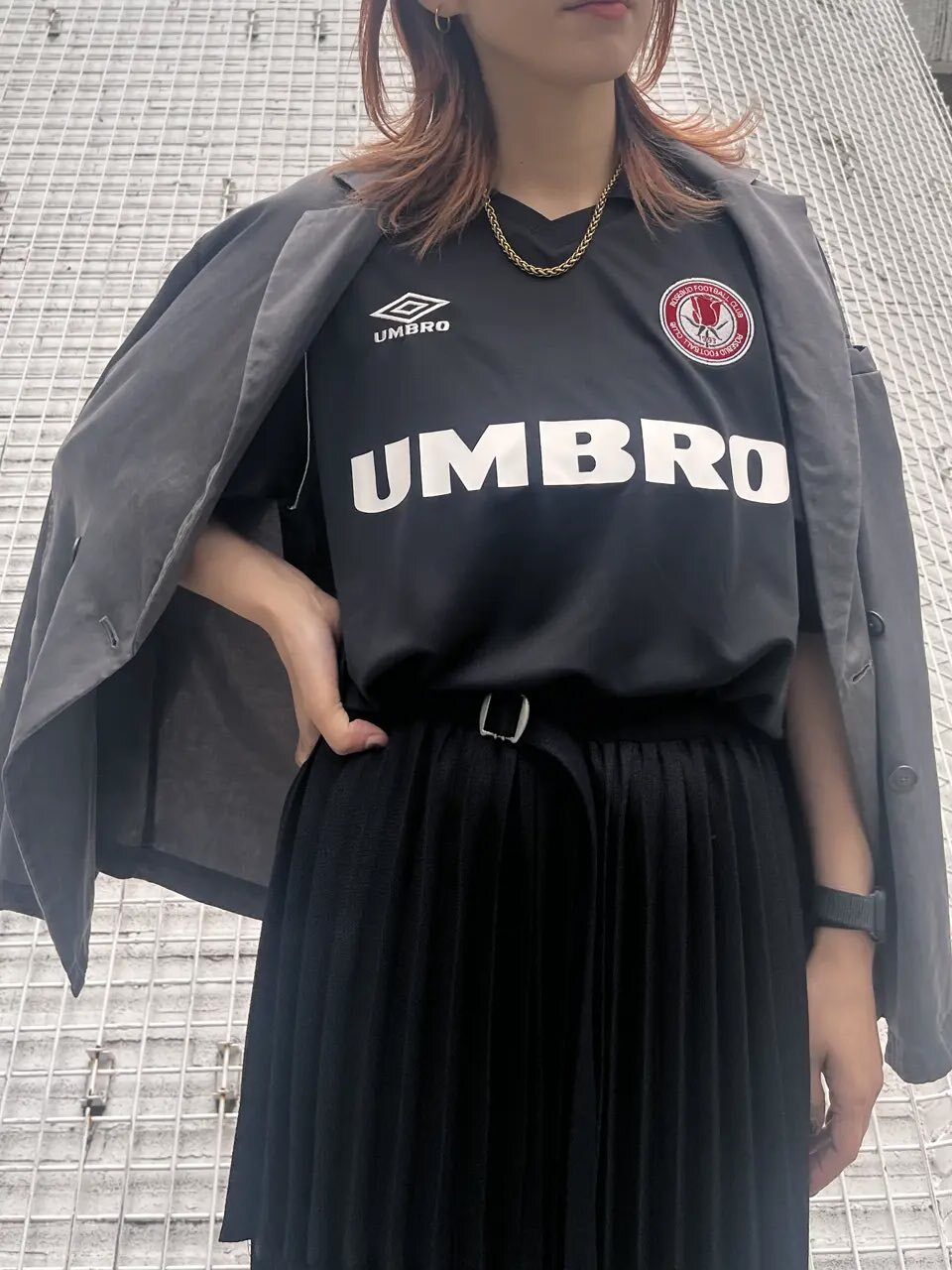 UMBRO×ROSE BUD/SEE-THROUGH SLEEVE GAME SHIRT