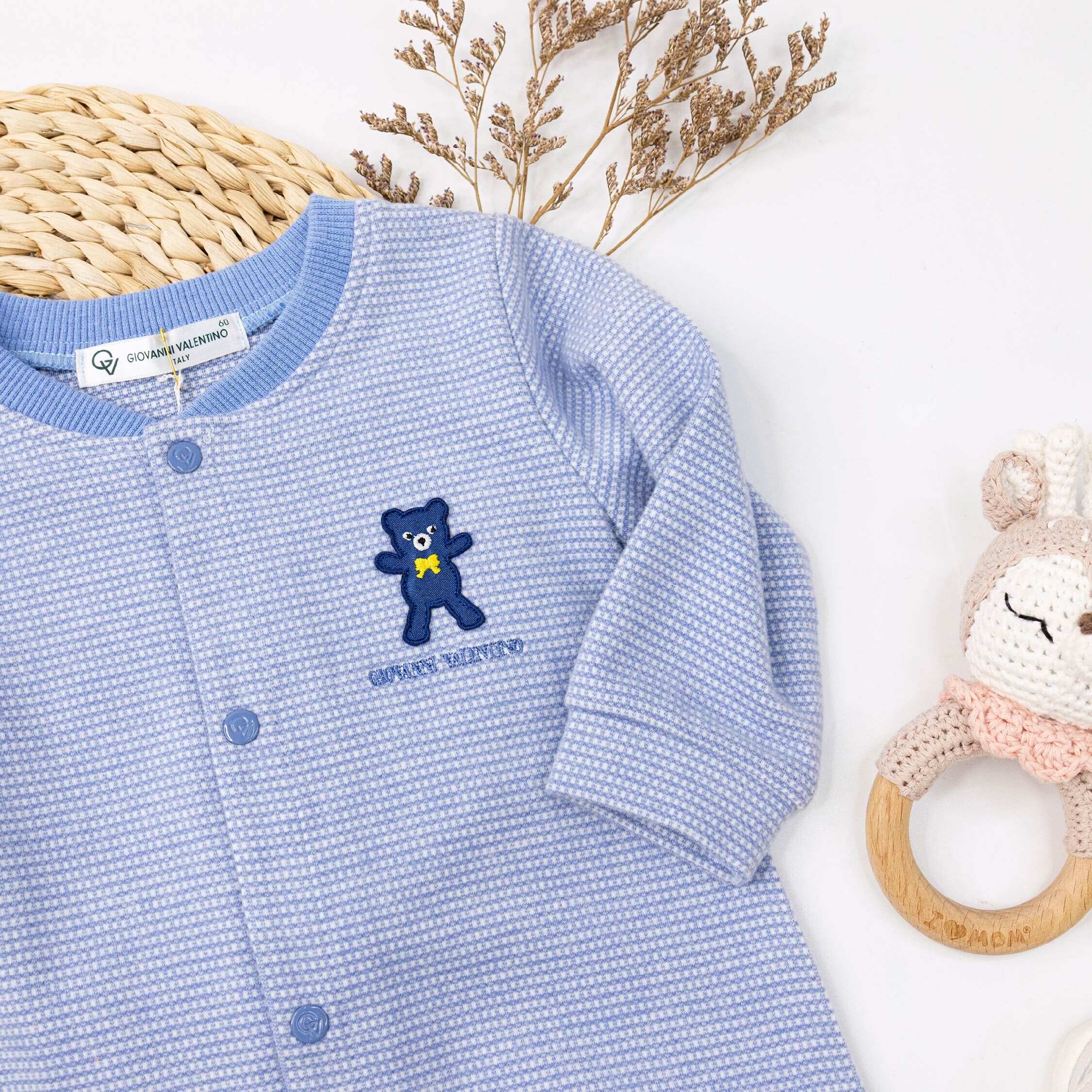 范侖鐵諾【32521】經典小熊布貼細格連身裝/蝴蝶衣＊二色