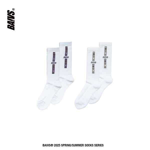 Baivs 球參 Sport Socks BSK98708 中筒襪 運動襪 紫 灰