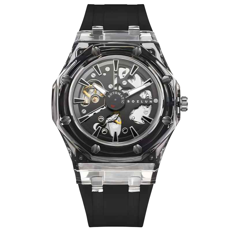【BOZLUN 保羅】BZL005WW 繽紛 運動 鏤空 夜光 矽膠 機械 手錶