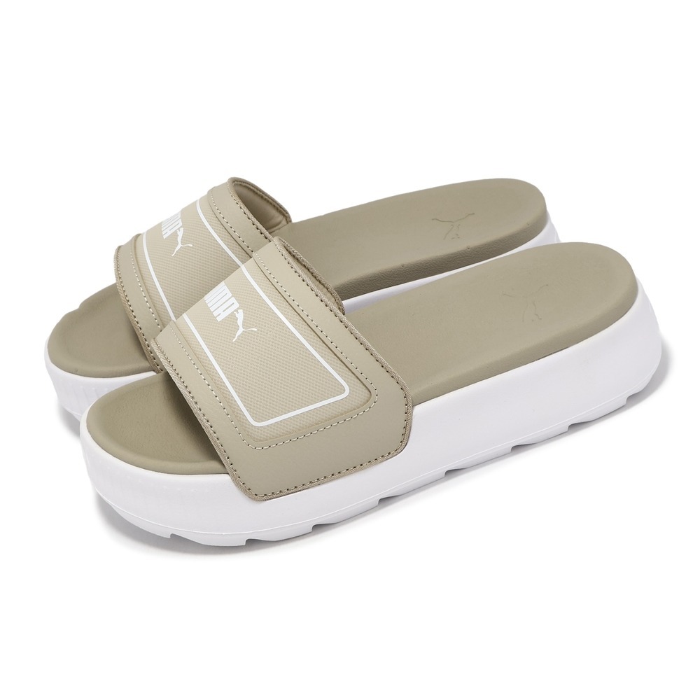 PUMA 拖鞋 KARMEN SLIDE 奶茶 厚底 休閒拖鞋 女 38907311