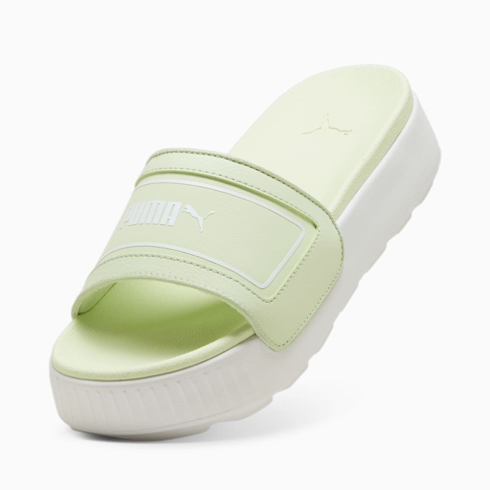 PUMA 拖鞋 KARMEN SLIDE 草綠 厚底 休閒拖鞋 女 38907313