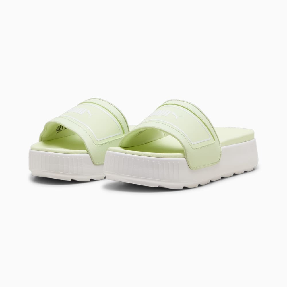 PUMA 拖鞋 KARMEN SLIDE 草綠 厚底 休閒拖鞋 女 38907313