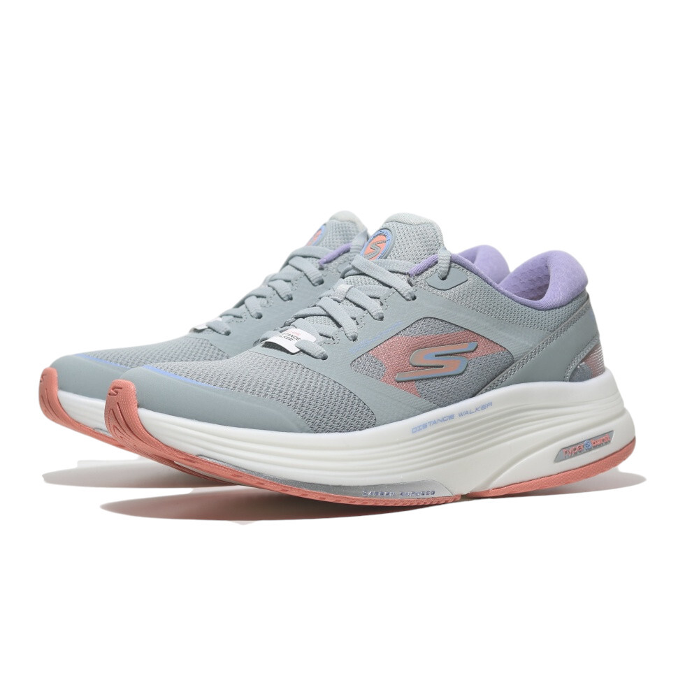 SKECHERS 健走鞋 DISTANCE WALKER 灰橘 緩震 回彈 女 125133GYLV