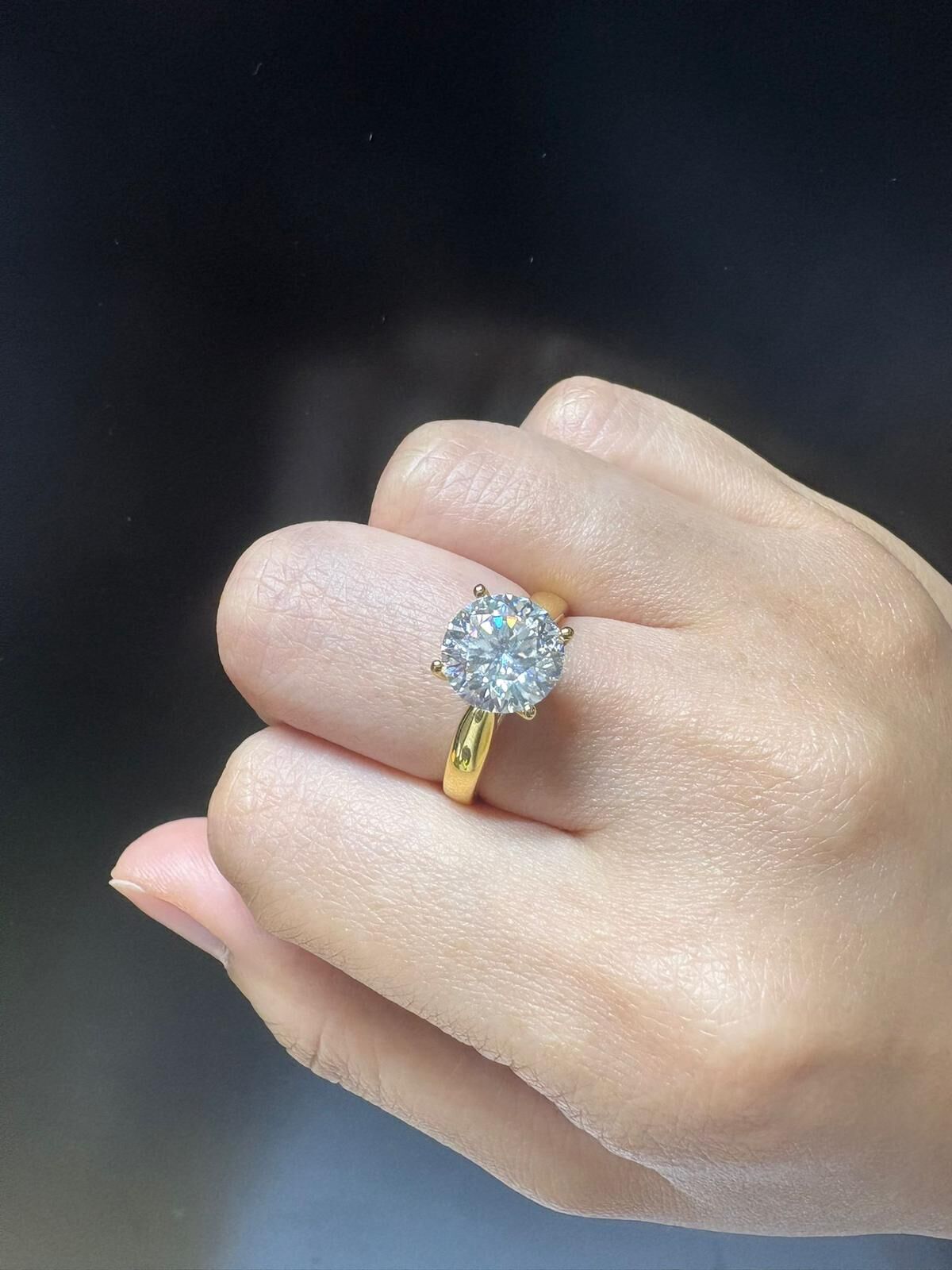 超高質莫桑石併碎石柄高托款鍍18k白金/ 鍍玫瑰金（石有腰碼及證書）[#SQ25090802]