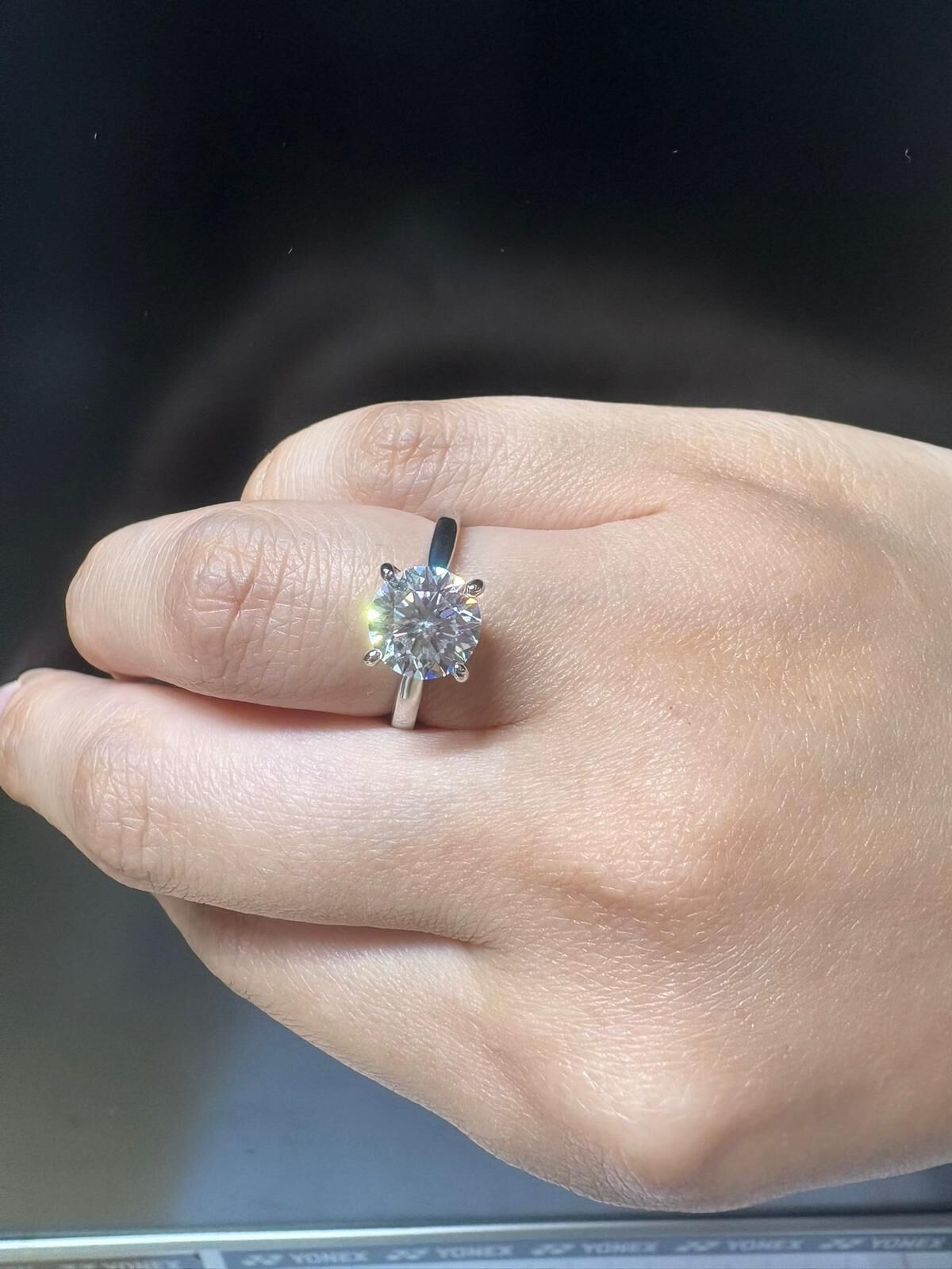 超高質莫桑石四川高托款鍍18k白金（石有腰碼及證書）[#SQ25090803]