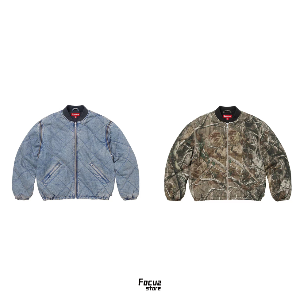 【Focus Store】現貨秒發 Supreme FW25 Week1 Zip-Off Sleeve Quilted Bomber Jacket 可拆袖拉鍊飛行外套 兩色