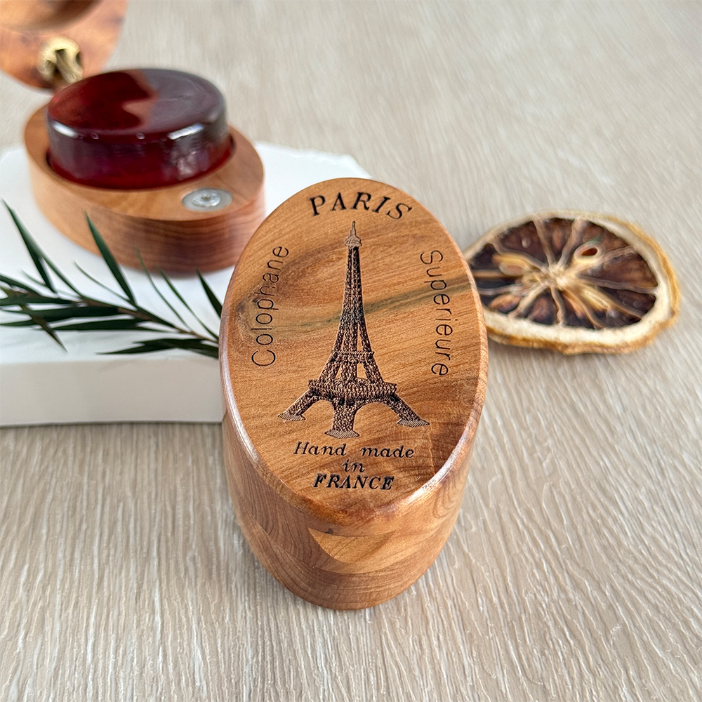 Thorvaldsson Paris 法國巴黎鐵塔雕刻 橢圓木盒松香