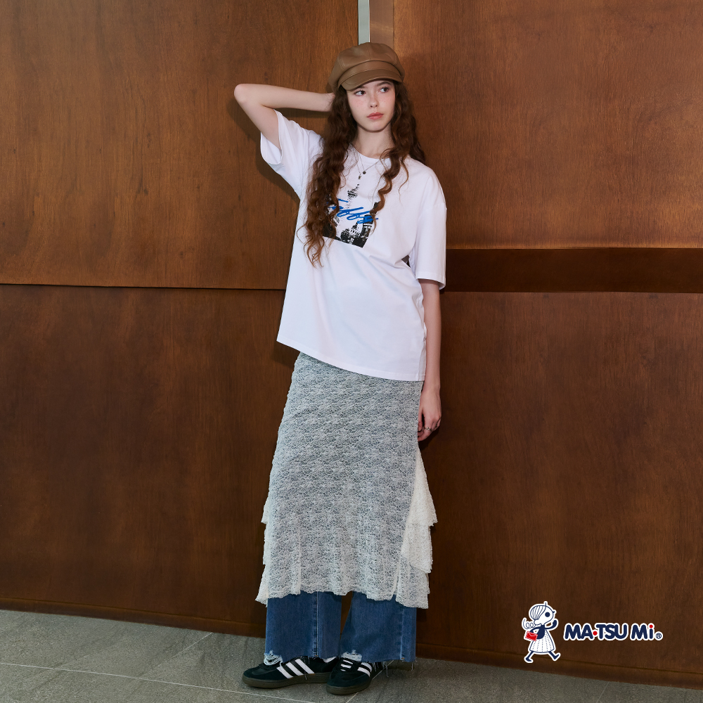 MA‧TSU Mi 簡約慵懶氛圍感寬鬆短袖T恤(白.黑)