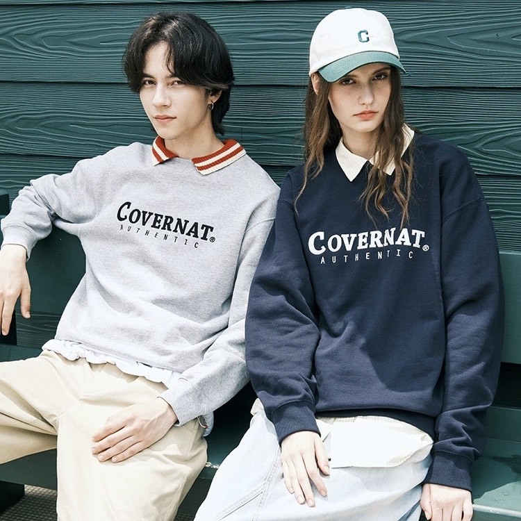 韓國 COVERNAT 經典LOGO 圓領長袖上衣