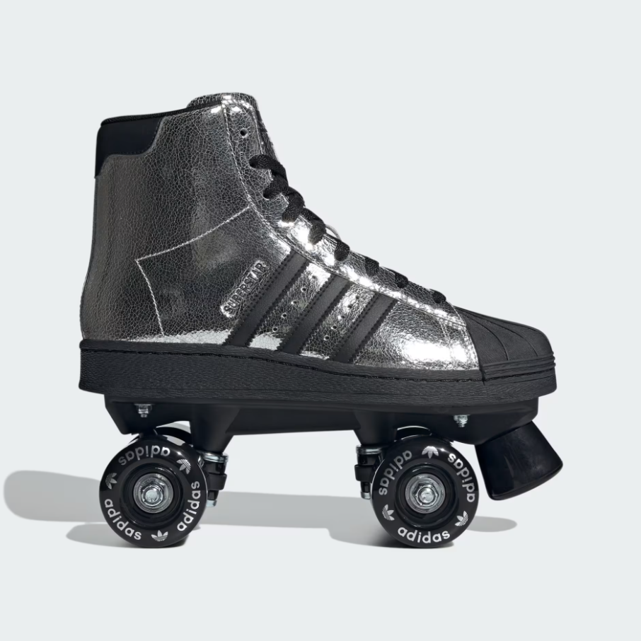 【 adidas SUPERSTAR 82 ROLLER SKATES W 皮革輪滑鞋 - 銀 】