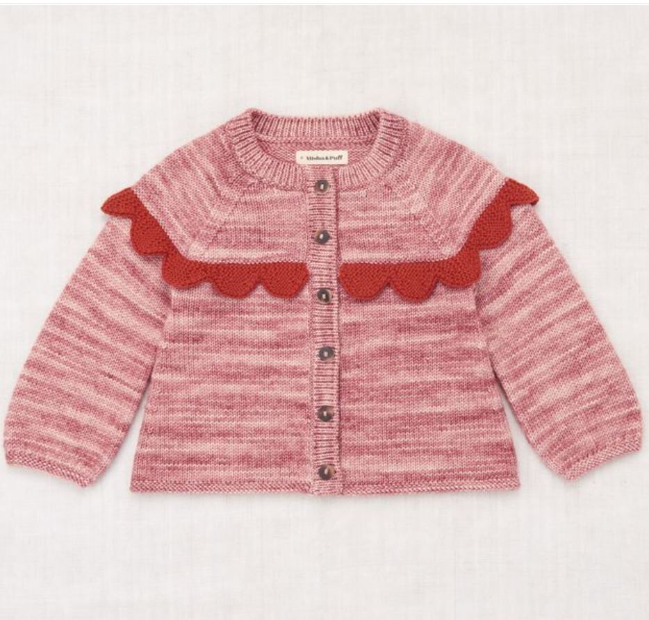 Misha & Puff  花瓣羊毛開襟衫  Scallop Yoke Cardigan - Prairie Rose