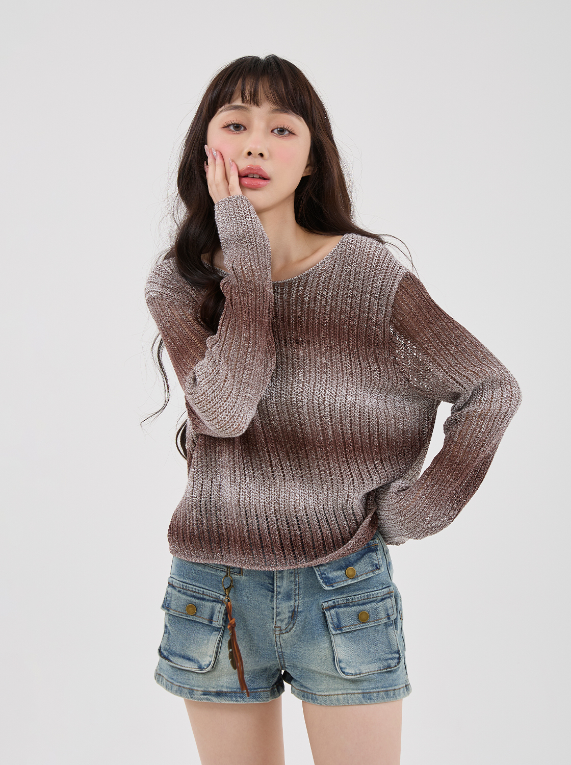 漸層渲染長袖上衣