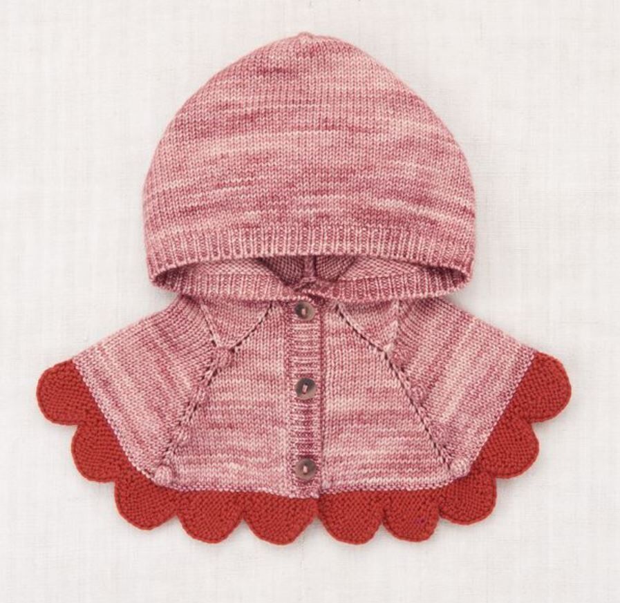 Misha & Puff  花瓣連帽斗蓬  Scallop Capelet - Prairie Rose