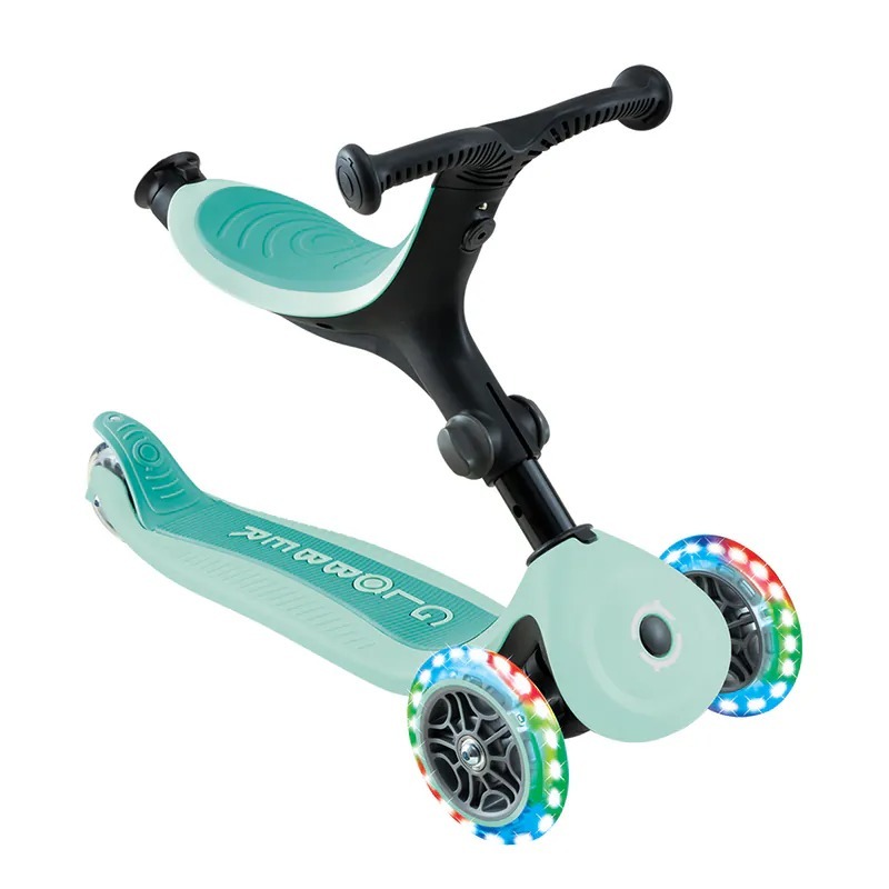 GLOBBER GO•UP 4合1運動版360度多功能三輪滑板車(LED發光前輪)-薄荷綠