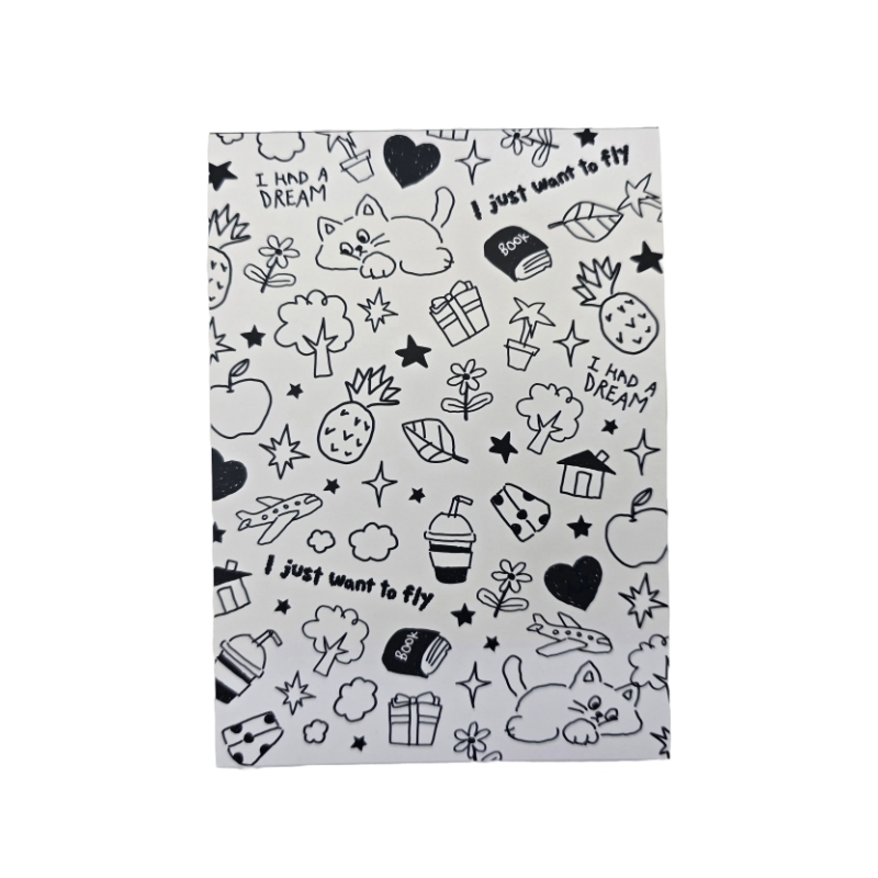 韓國風便條本/黑白插畫