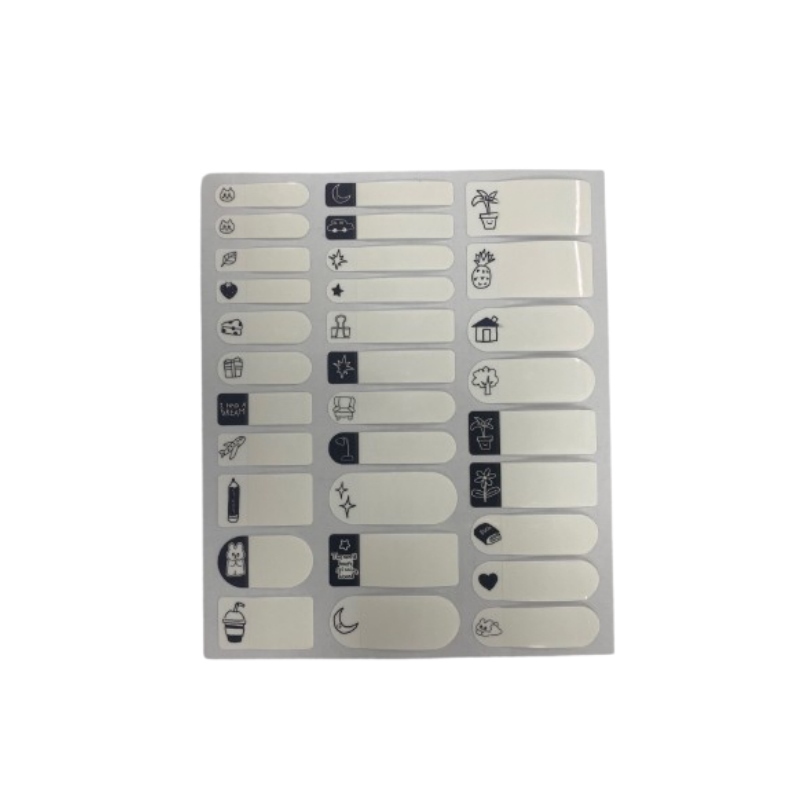 韓國風姓名貼紙/黑白插畫