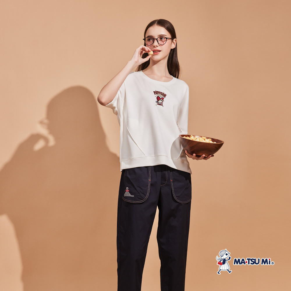 MA‧TSU Mi 大口袋設計舒適高含棉筆管長褲(卡其.深藍)