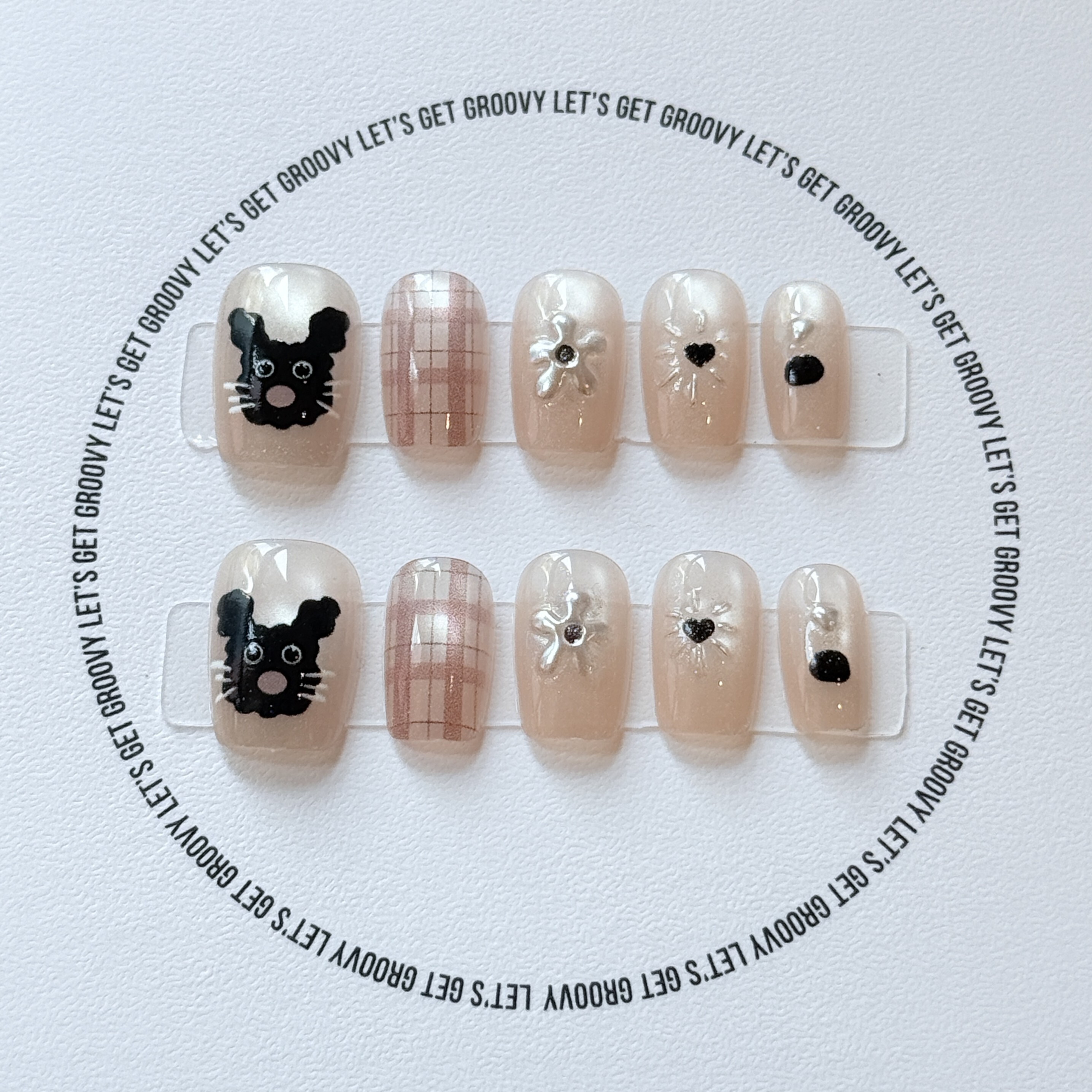 Slay ︳Black Hairy Dog。Light Brown with Golden Flower