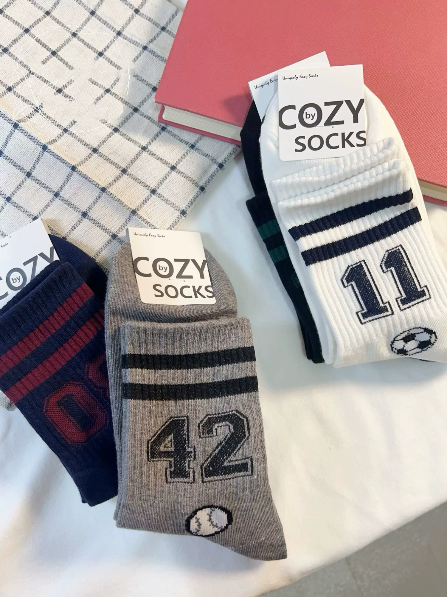 5144236210 美式撞色運動條紋半筒襪🧦