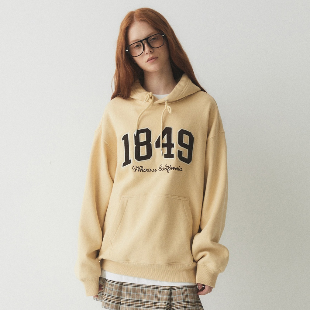 [S] WHO.A.U BIG LETTER PATCH HOODIE,YELLOW, WHMHE4T12U-YELLOW (SWAU461)