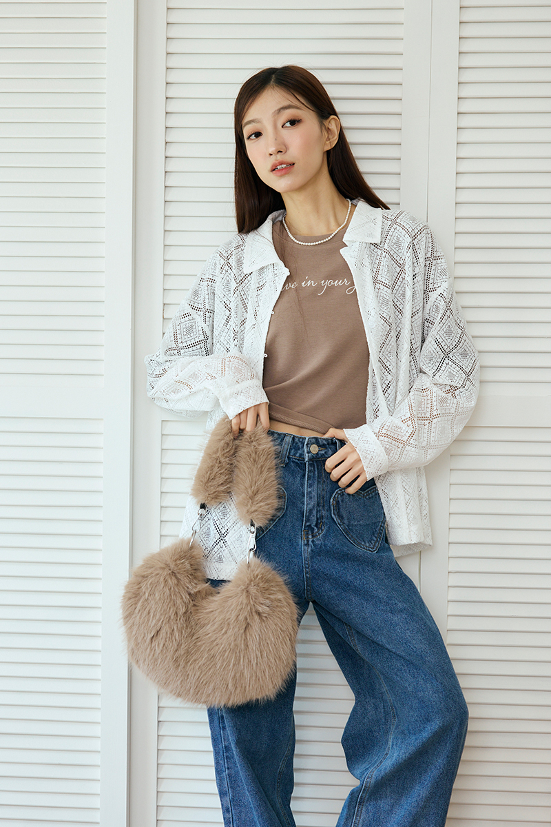 微光鏤空紋理襯衫