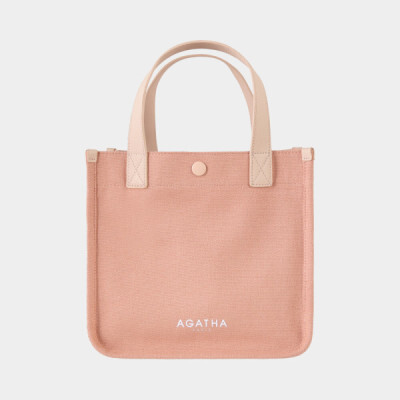 [S] AGATHA Color Square Tote Bag, Pink, AGT204-525-Pink (SAG789)