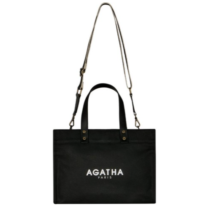 [S] AGATHA Multisquare Tote Bag Small, Black, AGTB136-703-Black (SAG740)