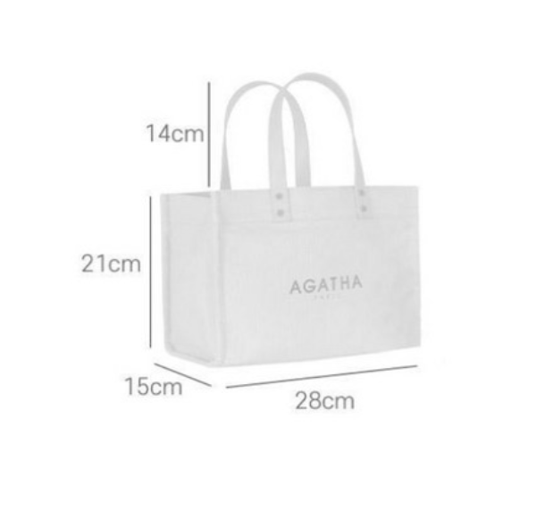 [S] AGATHA Multisquare Tote Bag Small, Black, AGTB136-703-Black (SAG740)