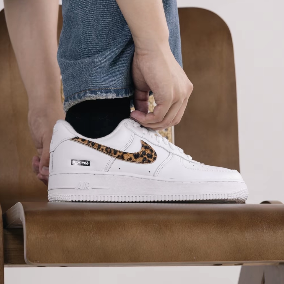 SUPREME X GOODENOUGH X NIKE AF1 LOW 全白 豹紋勾 三方聯名 藤原浩 水晶底 IM3483-100