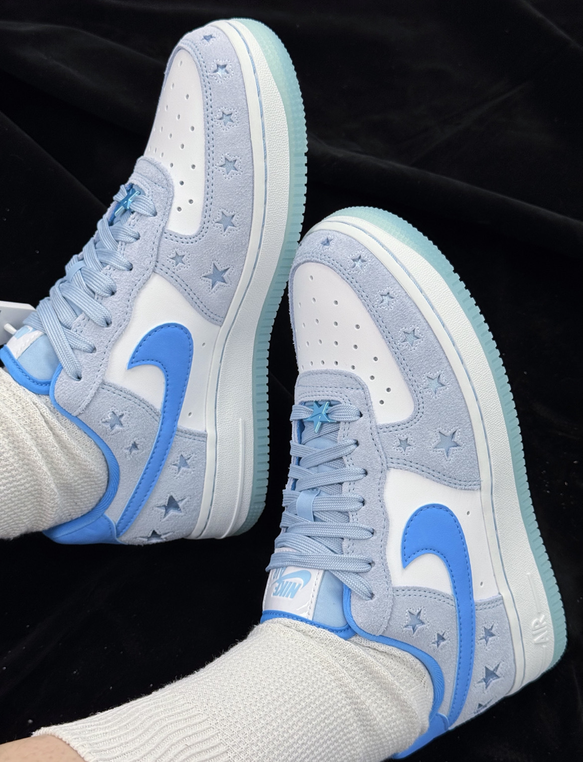 女鞋 NIKE W AIR FORCE 1 '07 星星灰藍 冰底 麂皮 皮革 AF1 休閒鞋【HQ8051-400】