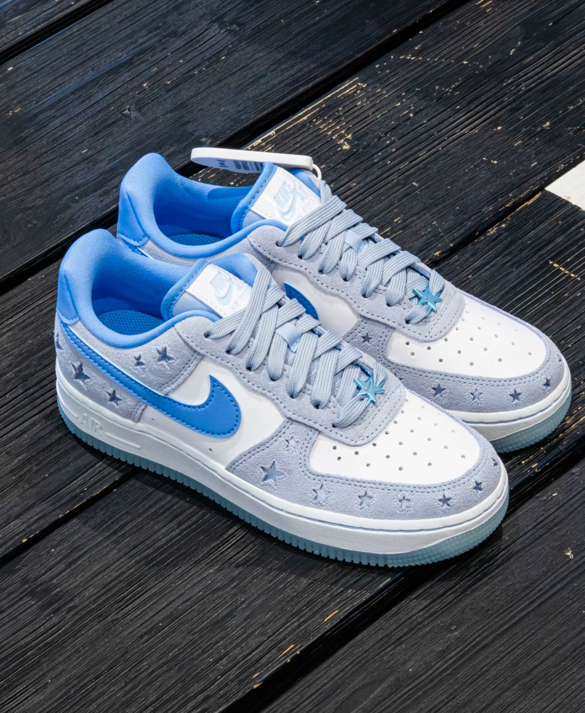 女鞋 NIKE W AIR FORCE 1 '07 星星灰藍 冰底 麂皮 皮革 AF1 休閒鞋【HQ8051-400】
