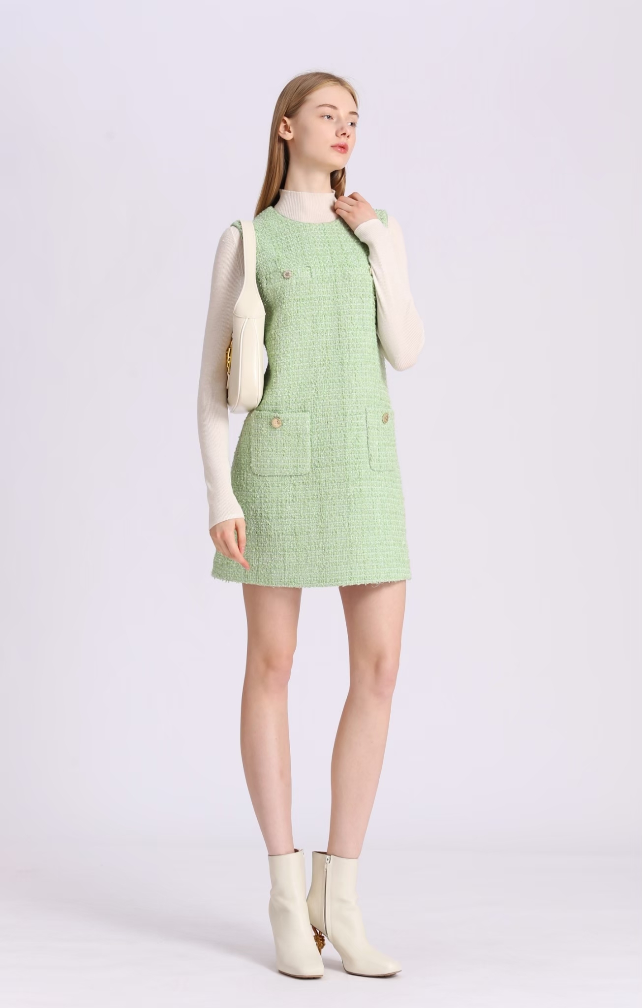 BD15039E1 草綠小香無袖短洋