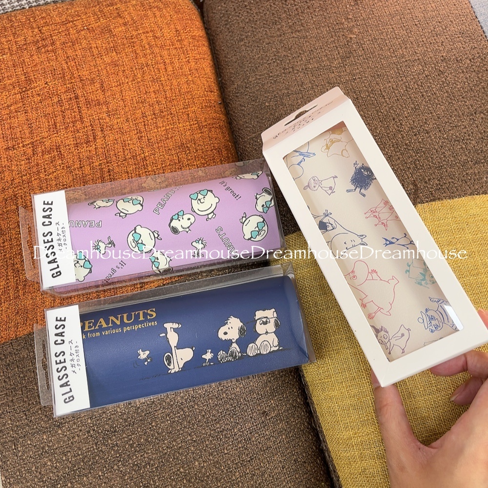 Moomin 嚕嚕米 小不點 snoopy 史努比 奧拉夫 皮革 眼鏡盒 眼鏡殼 眼鏡布 拭鏡布 收納盒
