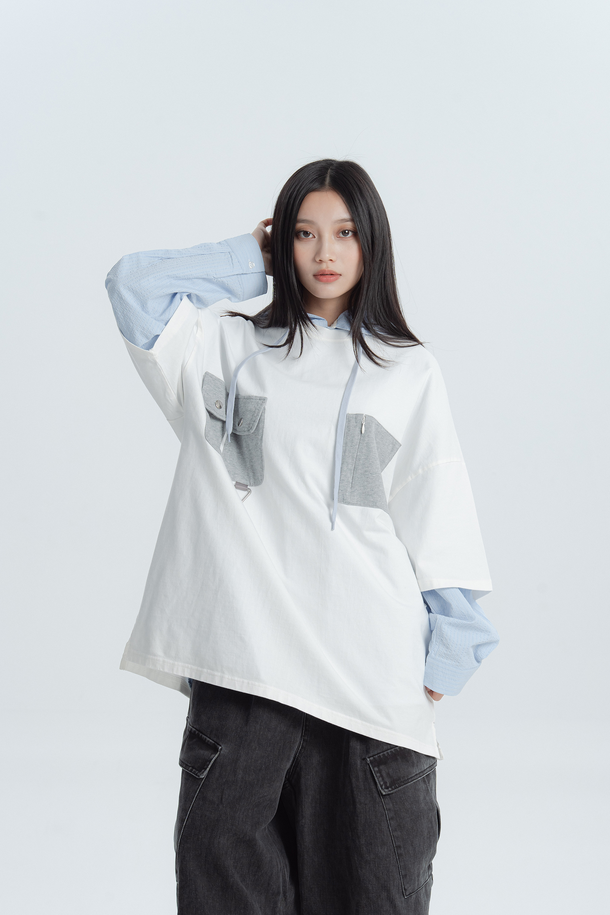 微秋slight autumn｜多口袋寬鬆磅數短T 2色